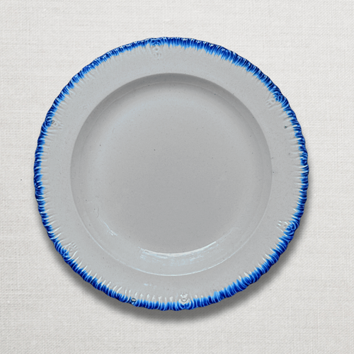 19th-century Blue Feather Edge Ironstone Plate (D)