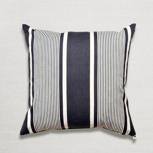 Custom 19th-century French Ticking Pillow (#3-02)