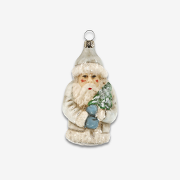 Little Santa Claus with Light Blue Coat Ornament