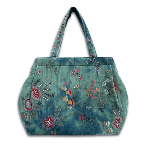 John Derian Custom Poppins Bag in Shaded Lagoon