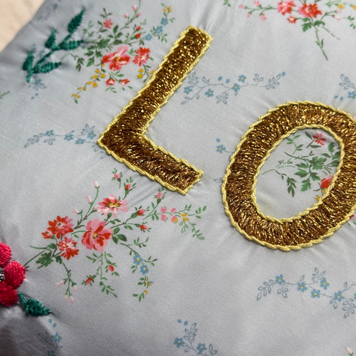"Love" Embroidered Cushion (CS 09-04)