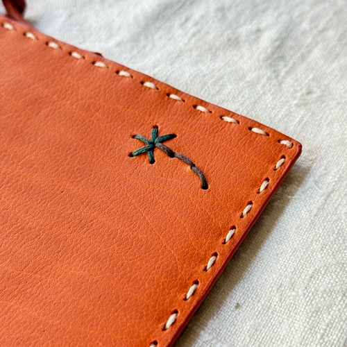 Leather Dragon Diffusion Palm Pocket in Orange