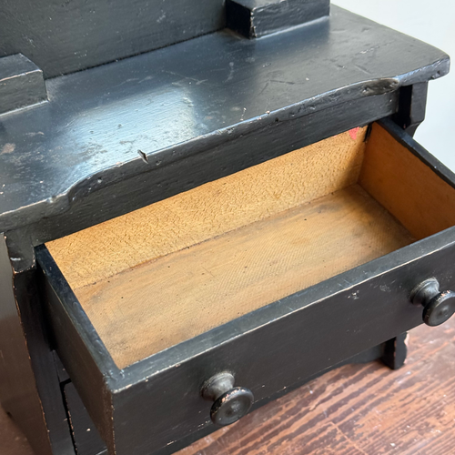 Early 20th-century Black Painted Miniature Doll's Chest