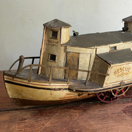 Early 20th-century Paddle Steamer Rescue Boat Model