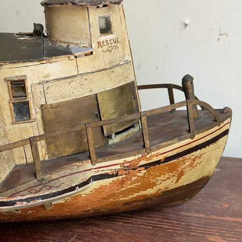 Early 20th-century Paddle Steamer Rescue Boat Model