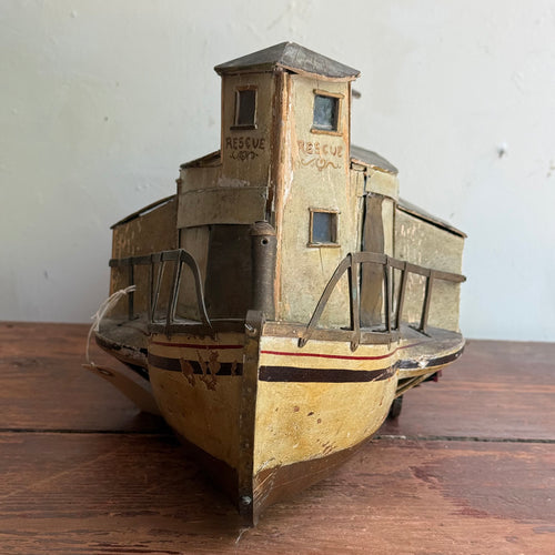 Early 20th-century Paddle Steamer Rescue Boat Model