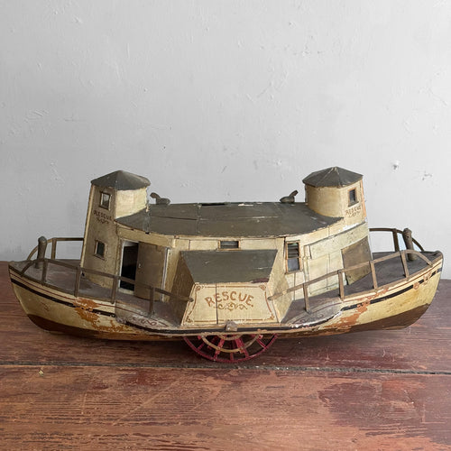 Early 20th-century Paddle Steamer Rescue Boat Model