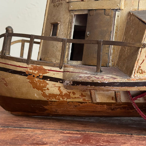 Early 20th-century Paddle Steamer Rescue Boat Model