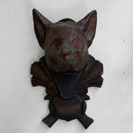 Early 20th-century Black Forest Carved Fox Head (9-17)