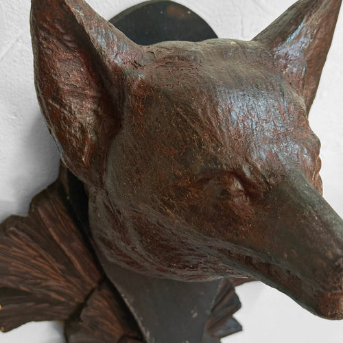 Early 20th-century Black Forest Carved Fox Head (9-17)