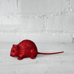 Small Red Glitter Mouse