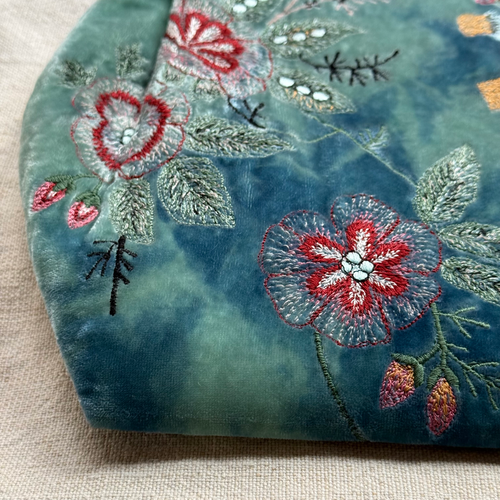John Derian Custom Poppins Bag in Shaded Lagoon