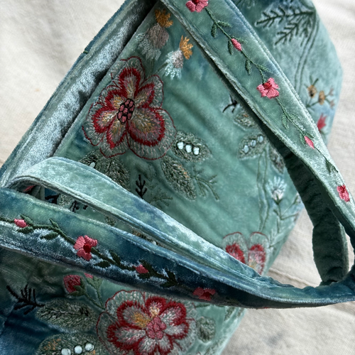 John Derian Custom Poppins Bag in Shaded Lagoon