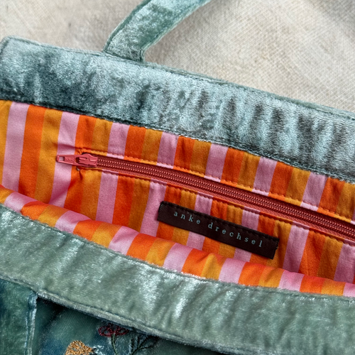 John Derian Custom Poppins Bag in Shaded Lagoon