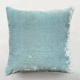 Plain Silk Velvet Cushion in Heavenly Blue