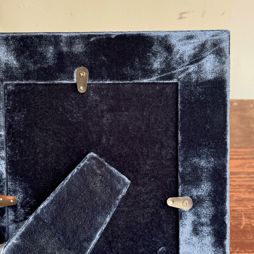 Jamila Silk Velvet Embroidered Tabletop Frame in Indigo (#4)