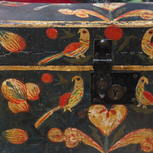 18th-century French Painted Trunk
