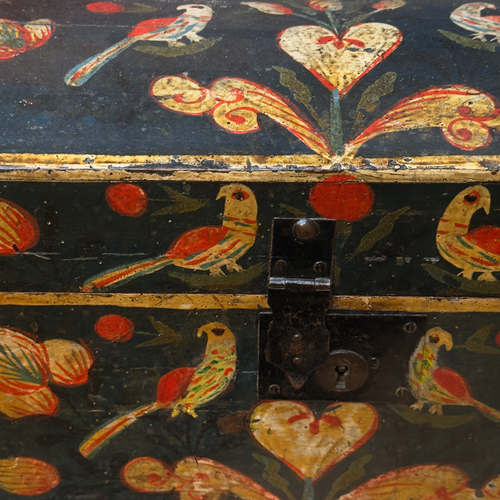 18th-century French Painted Trunk