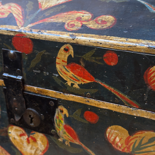 18th-century French Painted Trunk
