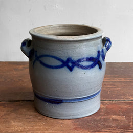 19th-century Salt-Glazed Stoneware German Crock (#4)