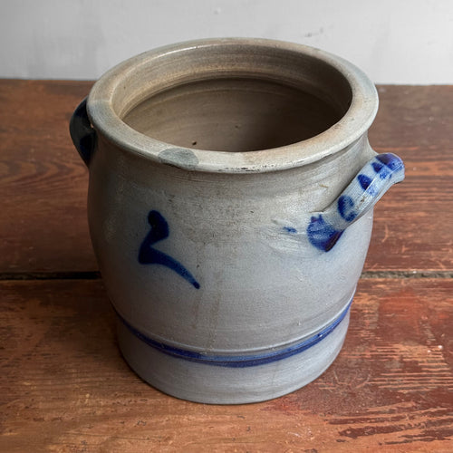 19th-century Salt-Glazed Stoneware German Crock (#4)