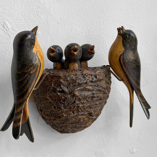 Mid 20th-century Black Forest Carved Bird's Nest (BF-604)