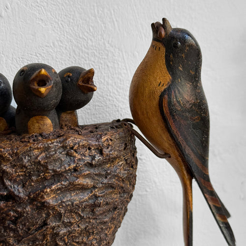 Mid 20th-century Black Forest Carved Bird's Nest (BF-604)