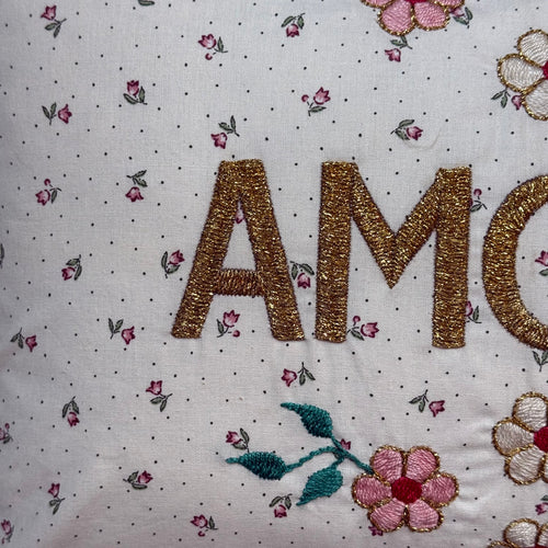 "Amour" Embroidered Cushion (CS-804)
