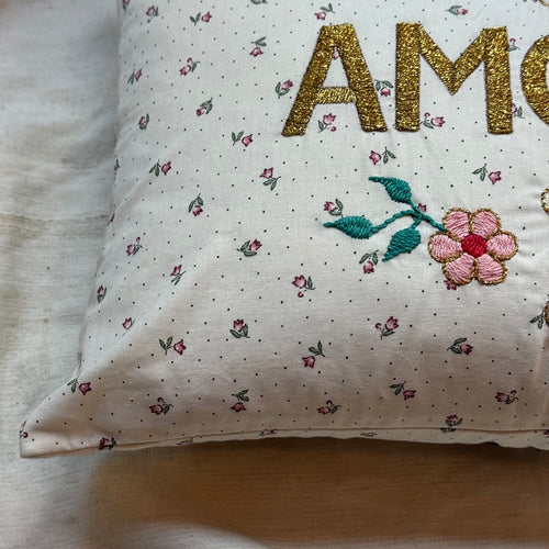"Amour" Embroidered Cushion (CS-804)