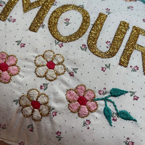 "Amour" Embroidered Cushion (CS-804)