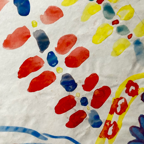 Double-Sided Late 19th-century Naïve Watercolor Illustration by Caroline Thompson