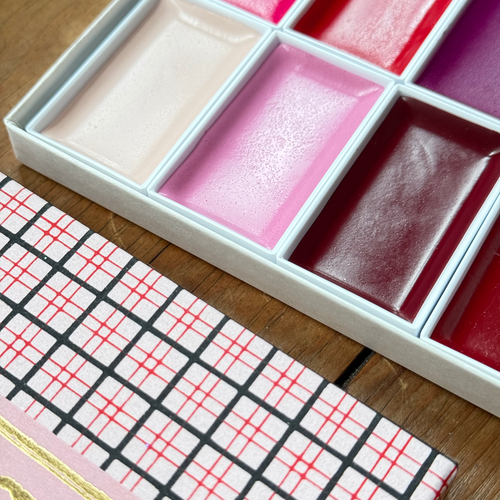 Colorama 8 Japanese Gansai Watercolor Set in Pink