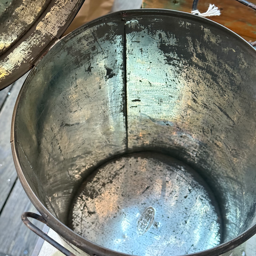 19th-century American Flour Tin Container