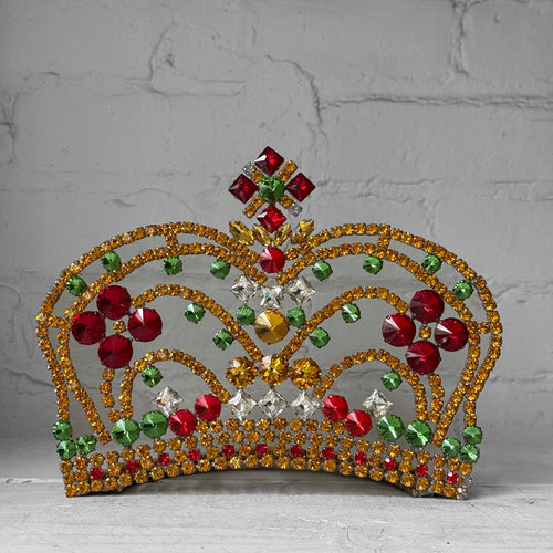 Small Crystal Jeweled Colorful Glass Crown
