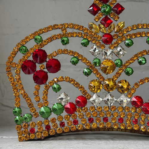 Small Crystal Jeweled Colorful Glass Crown