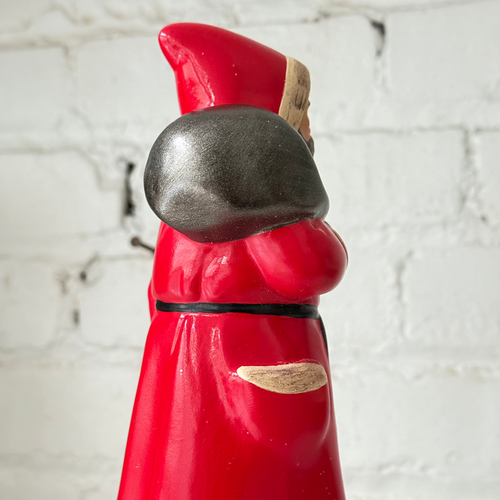 Papier-Mâché Red Santa with Grey Beard