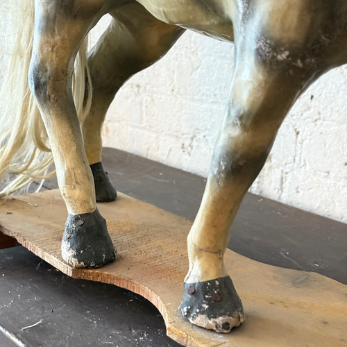 19th-century French Toy Horse on Wheels