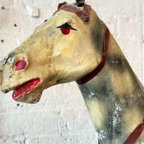 19th-century French Toy Horse on Wheels
