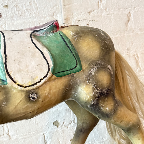 19th-century French Toy Horse on Wheels