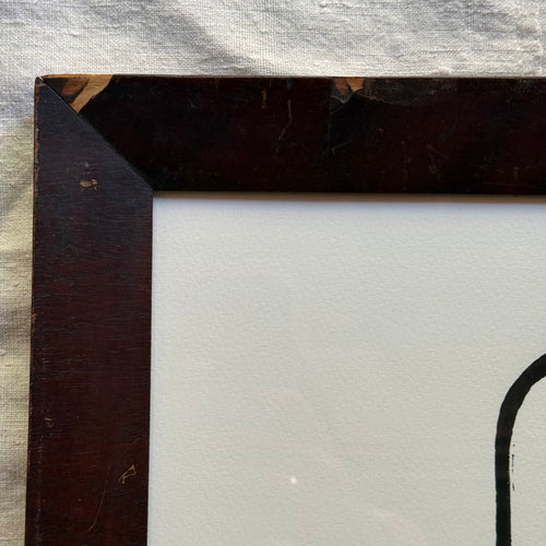 Pair of Hugo Guinness "Right & Left Facing Pigeon" Linocuts in Vintage Frames