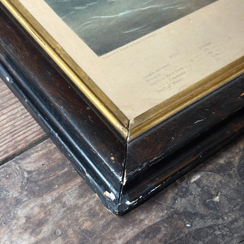 Framed 19th-century 'Dunderberg' Ship Lithograph Print