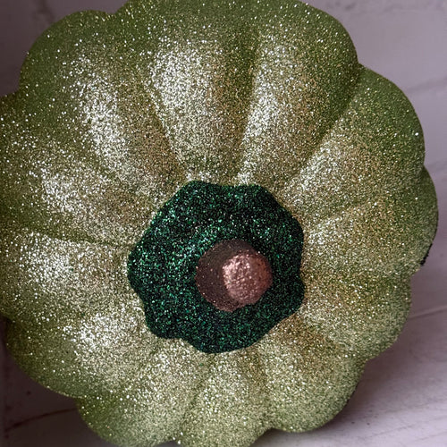 Ino Schaller Glitter Jack-O'-Lantern Pumpkin in Sage Green
