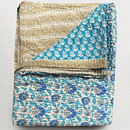 Vintage Sari Treble Bedcover JF523