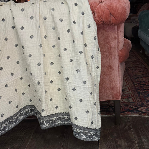 Vintage Sari Double Bedcover (#7-04)