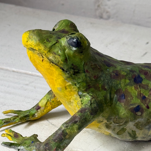 Papier-Mâché Painted Frog #4