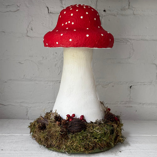 Handmade Wooden Mushroom Creation (#4) by Crystal Stone
