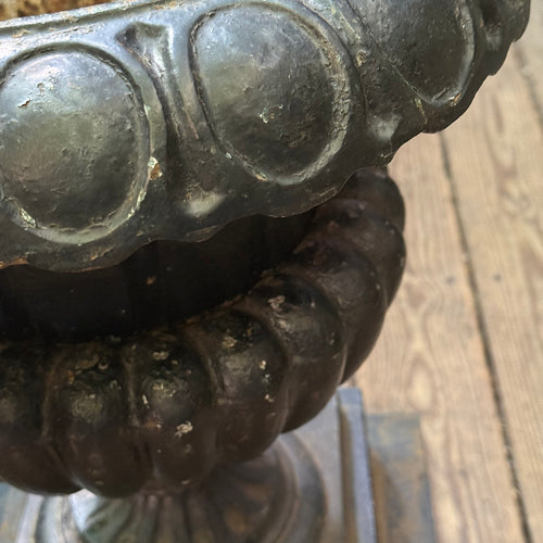 19th-century Cast Iron Garden Urn
