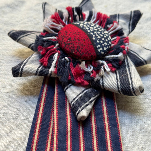 Vintage Dead Stock Ribbon Rosette Pin #4