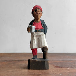 Small Vintage Wooden Folk Art Pirate Figure