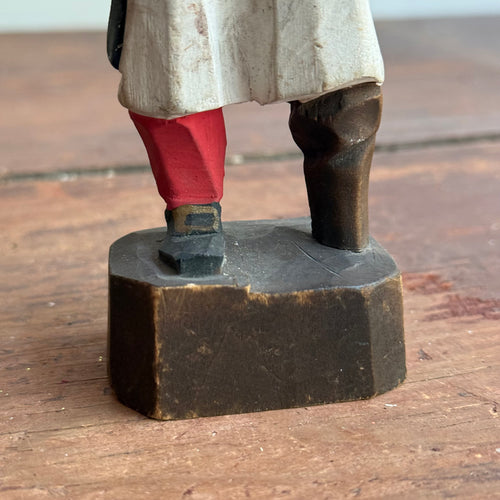 Small Vintage Wooden Folk Art Pirate Figure